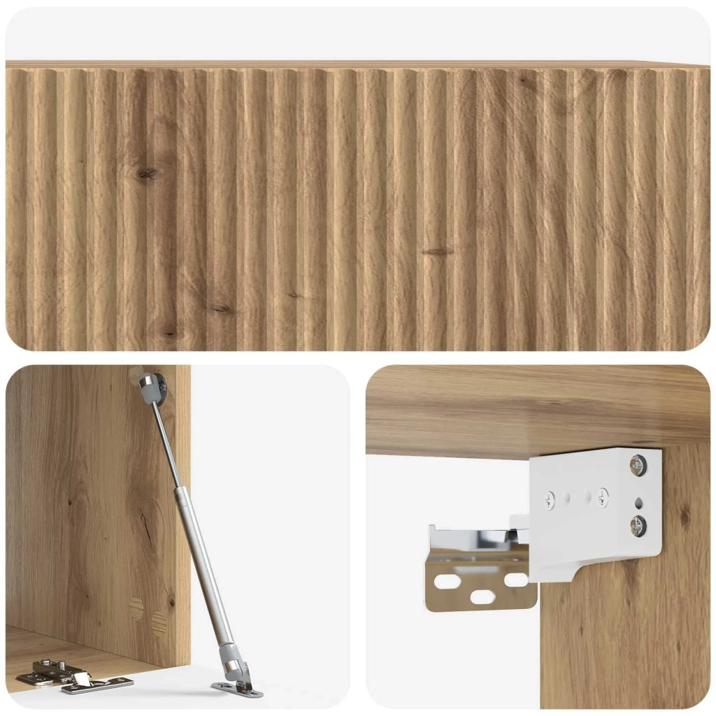 Mobile Porta TV da Muro Rovere Artigianale 78,5 x 41 x 30 cm