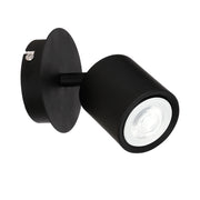 Faretto parete/soffitto nero orientabile GU10 8W Demia