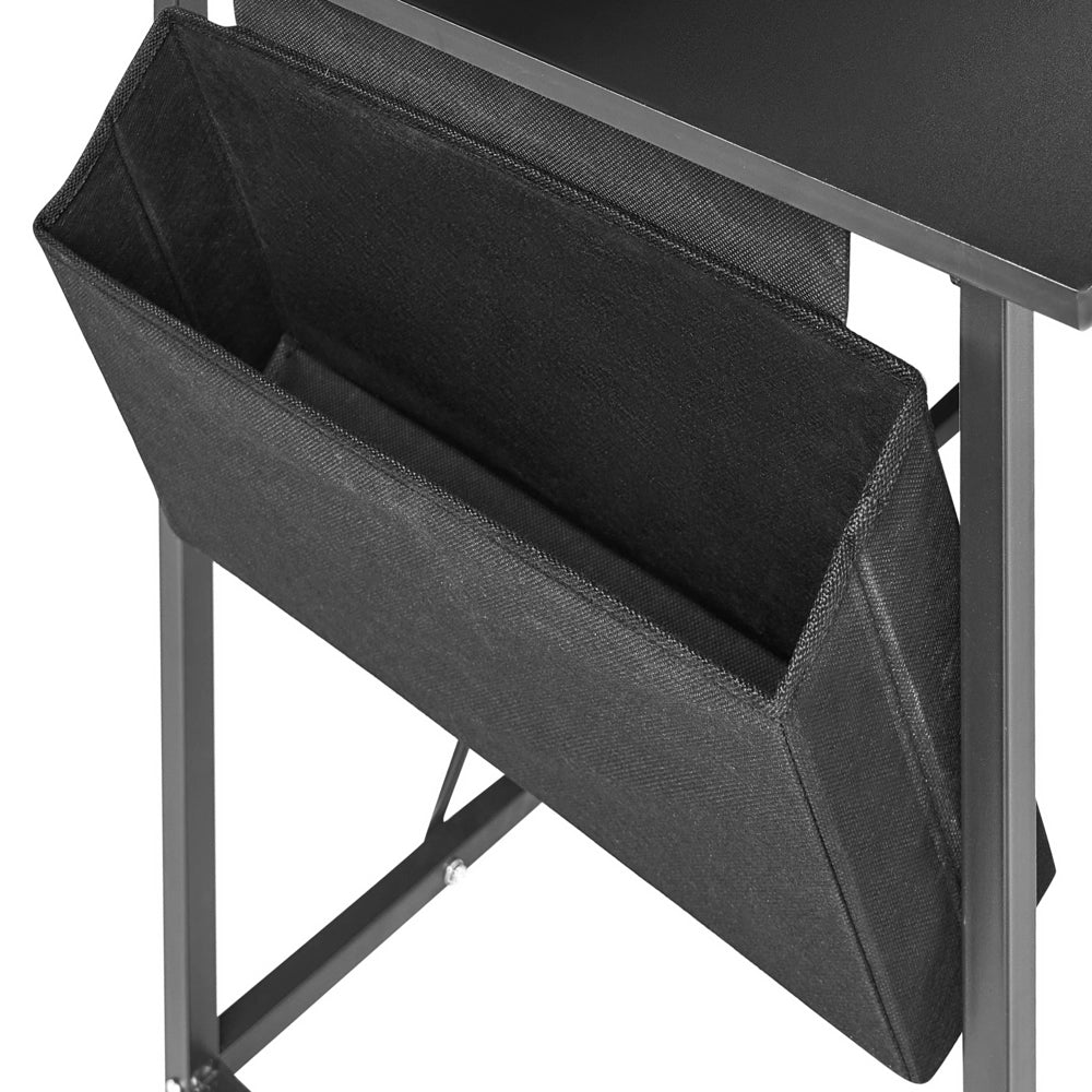 Scrivania angolare Piano in MDF nero Gambe e struttura in ferro verniciato a polvere Ampia postazione di lavoro Moderna