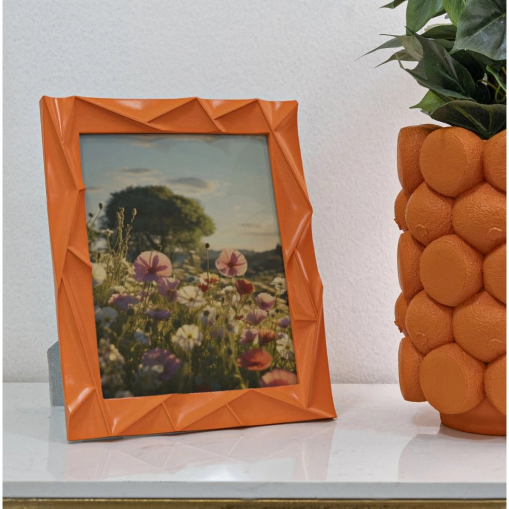 Portafoto Olistic 9, Arancione, Poliresina, 25,8x2x31 cm