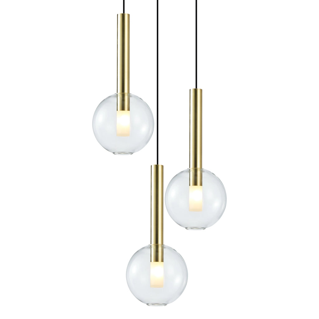 Lampadario Milagro Niko oro Ø35 3 luci G9 metallo vetro