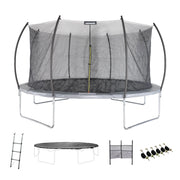 Trampolino retondo 490cm rete interna con pacchetto accessori, grigio