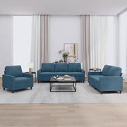 Set di Divani 3 pz con Cuscini Blu in Vellutocod mxl 131038