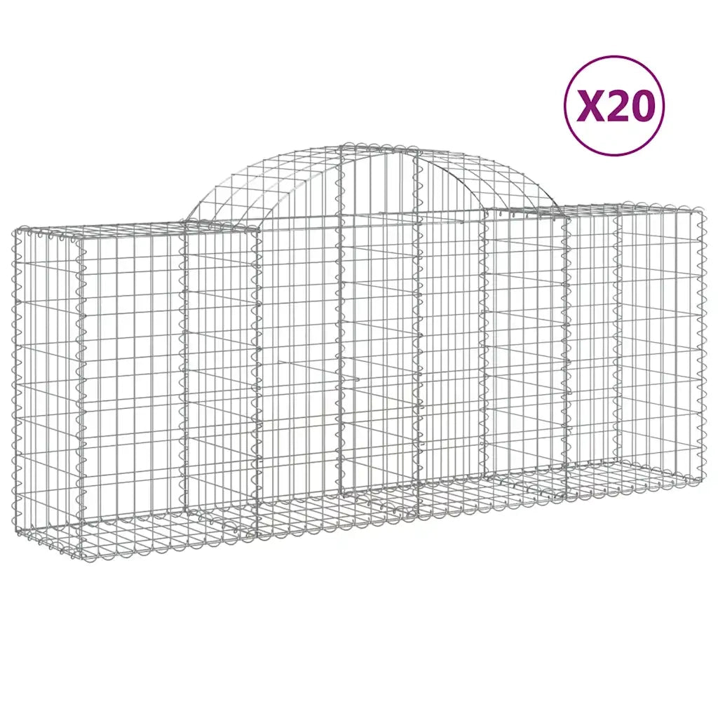 Cesti Gabbioni ad Arco 20 pz 200x50x80/100 cm Ferro Zincatocod mxl 76069