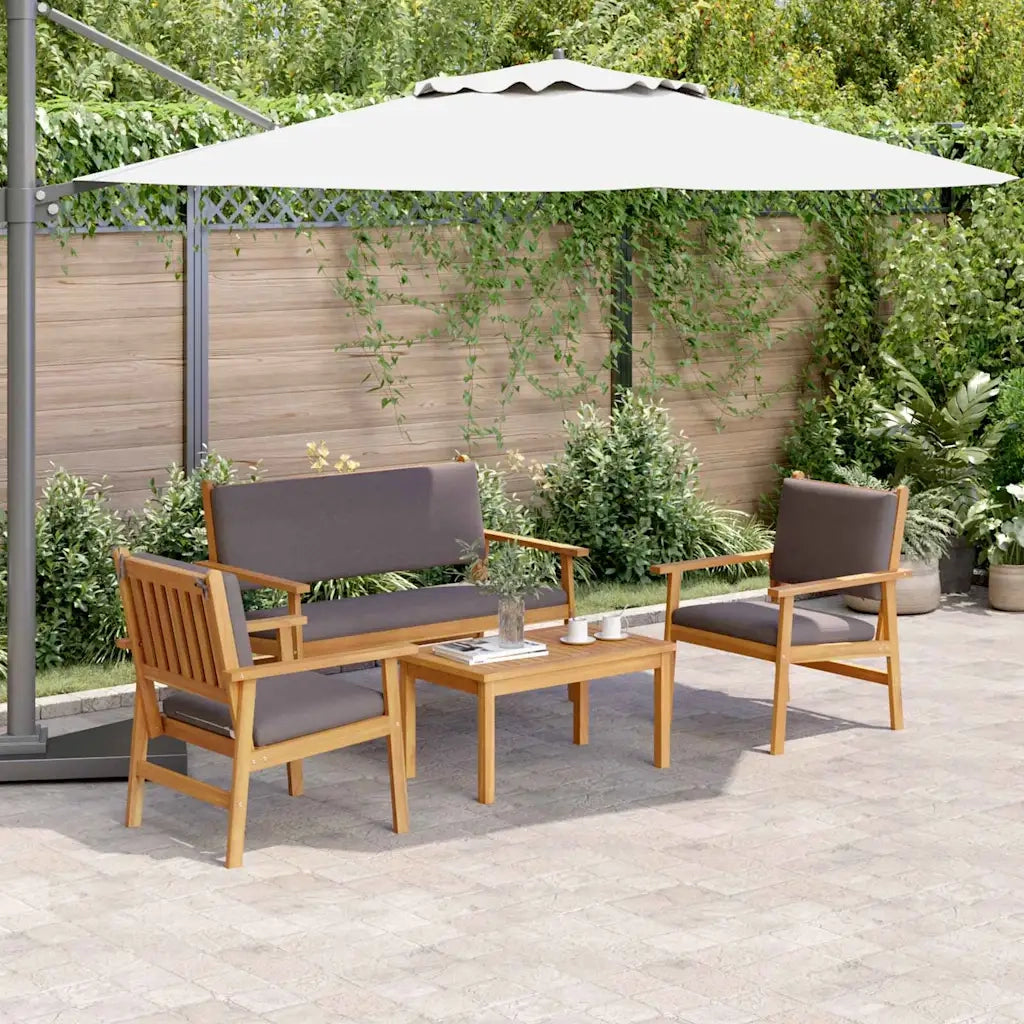 Set Divano da Giardino 4 pcs Marrone 120 x 65,5 x 79 cm 3325228