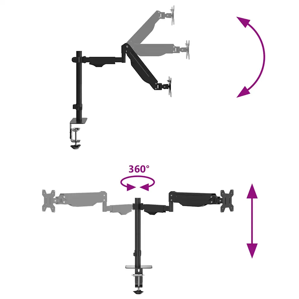 Braccio TV Singolo-Supporto TV per Schermo 27 Pollici Molla a Gas 10 kg