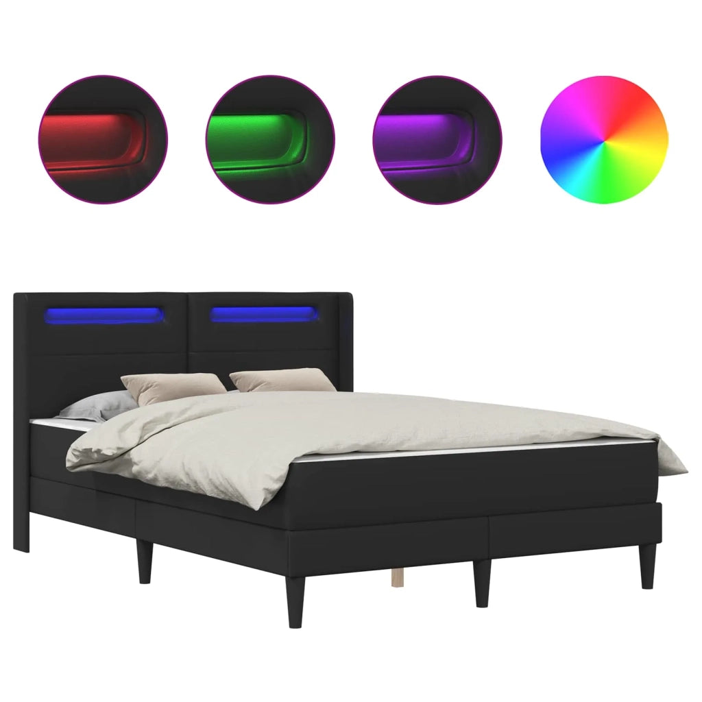 Struttura letto con materasso Nero 120 x 190 cm Similpelle