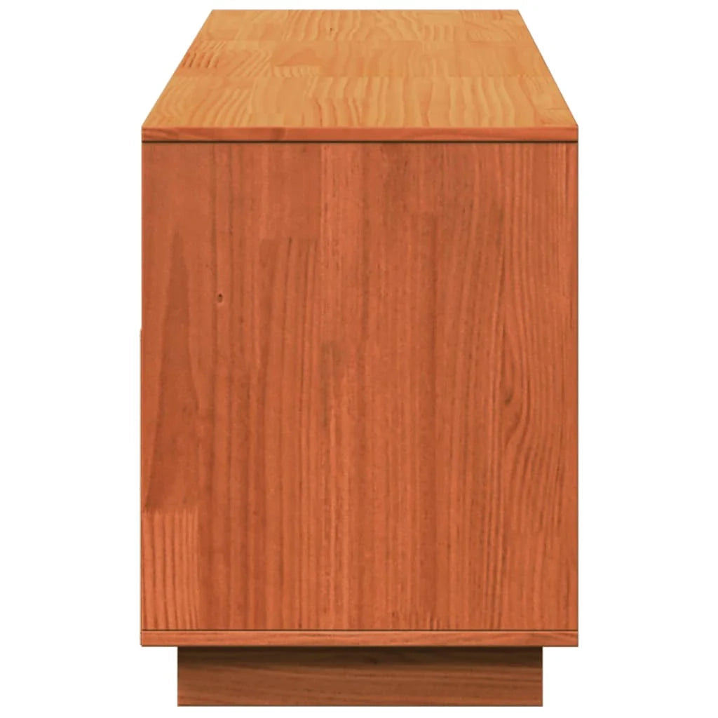 Mobile TV multimediale mensola TV mobile TV sala da pranzo soggiorno camera da letto finitura a cera 140 x 37 x 50 cm legno massello di pino marrone 02_0027561