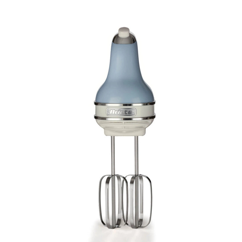 Sbattitore Vintage 450W - 5 velocità - Funzione turbo - 2 fruste - Celeste