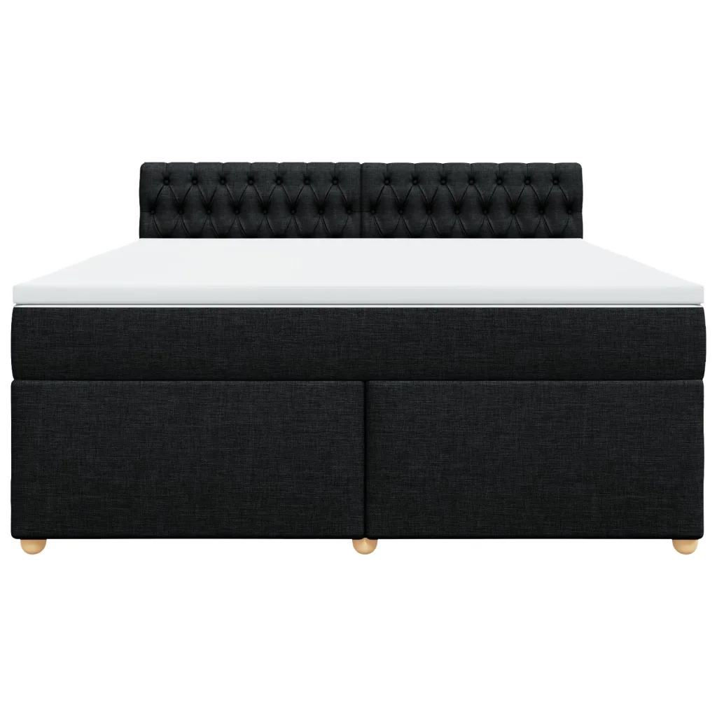 Giroletto a Molle con Materasso Nero 180x200 cm in Tessuto