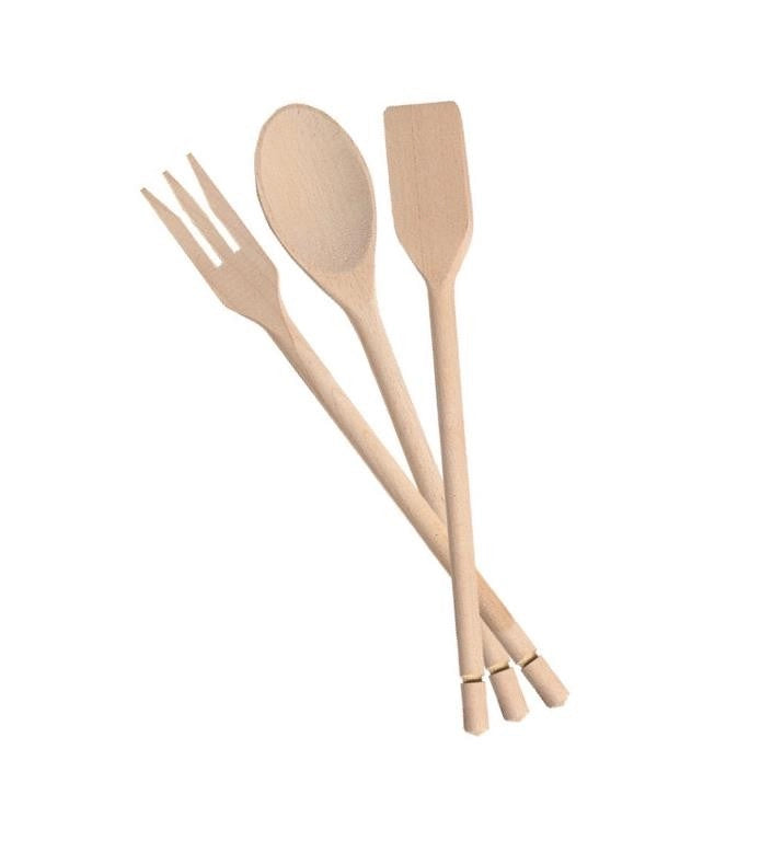 Set 3 Prezzi Cucchiaie Mestoli in Legno di Faggio Miste