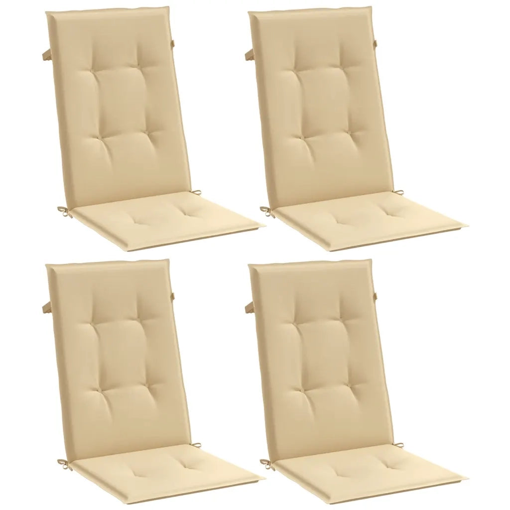 Cuscini Sedia Schiena Alta 4 Beige MÃ©lange 120x50x4 Tessuto
