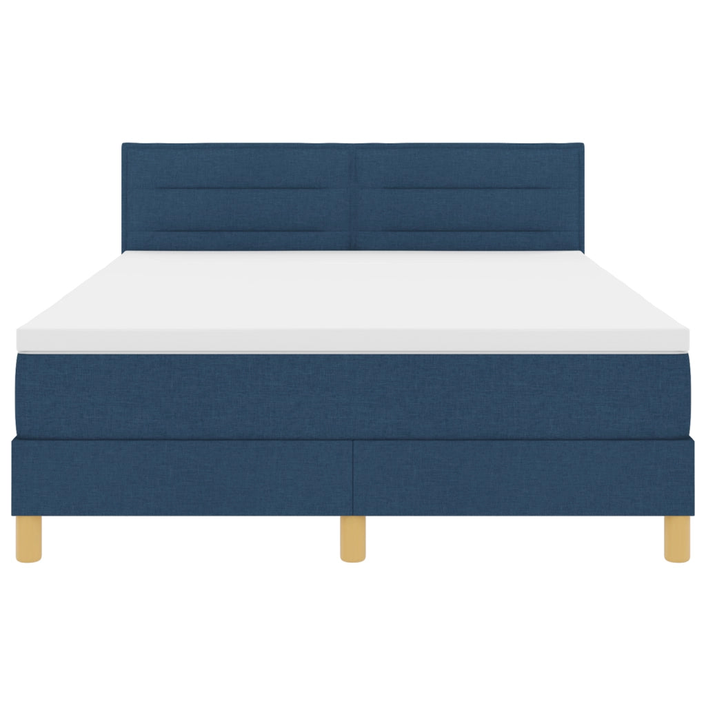 Letto con Box Spring e Materasso Blu 140x190 cm Tessuto