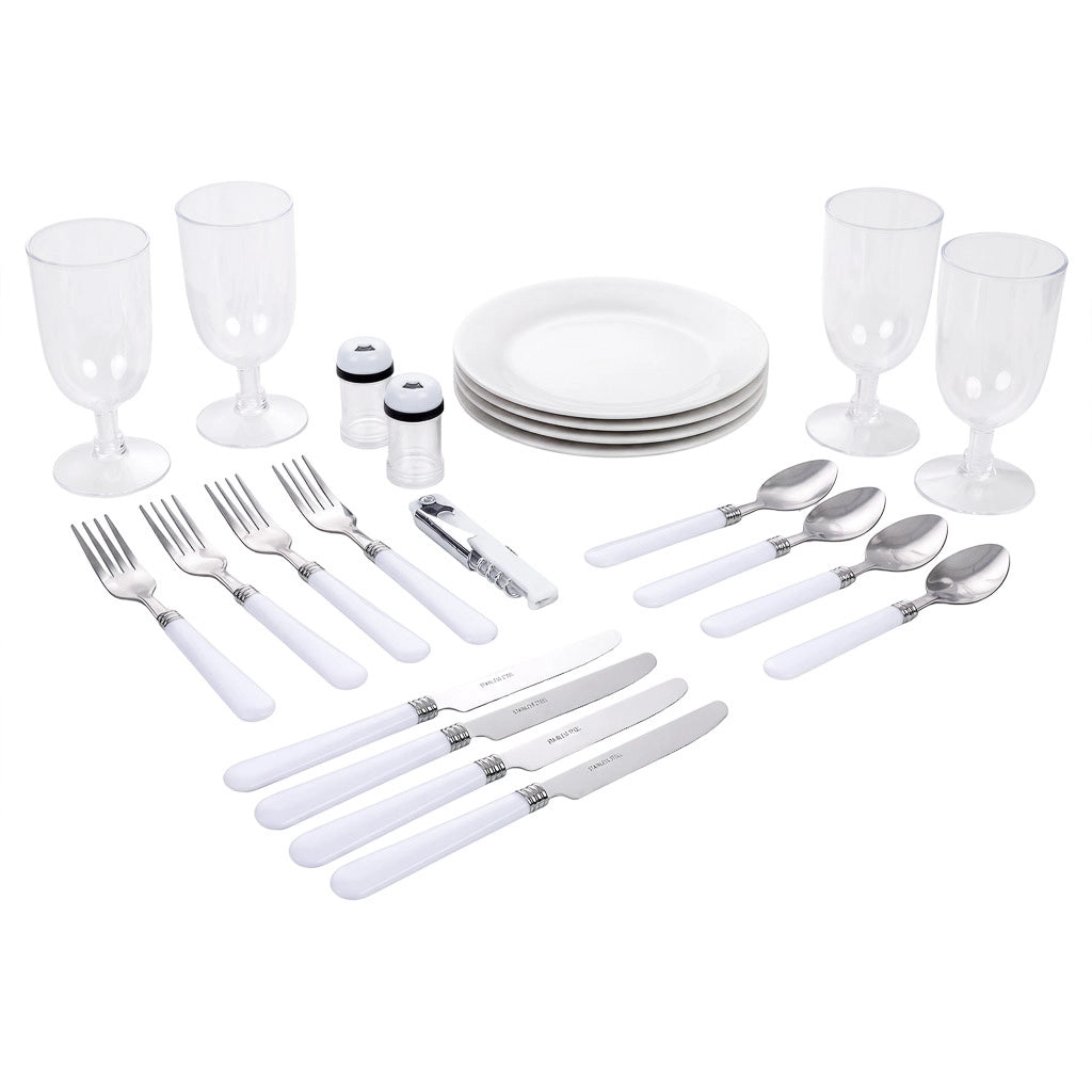 Cestino da picnic per 4 persone, marrone scuro, 40x28x19h cm
