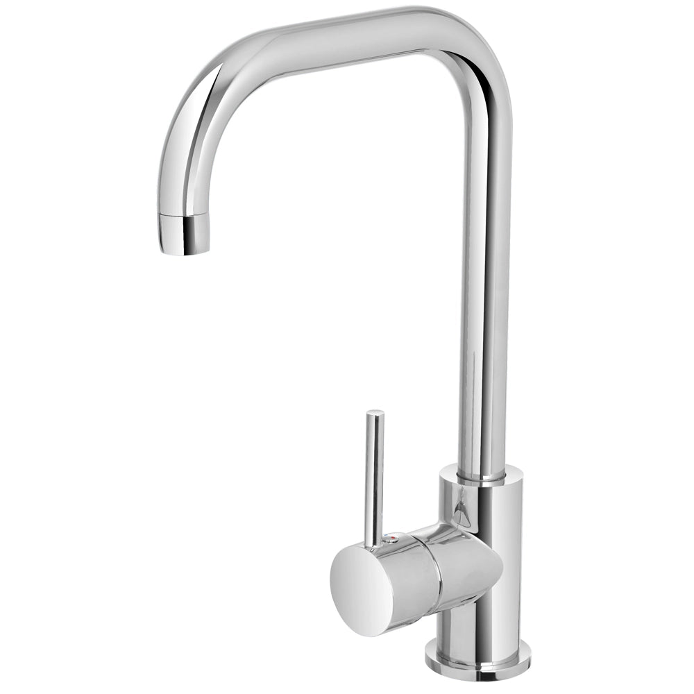 MISCELATORE RUBINETTO LAVELLO CUCINA IN OTTONE CROMATO CANNA SVEDESE SERIE KITCHEN FERIDRAS