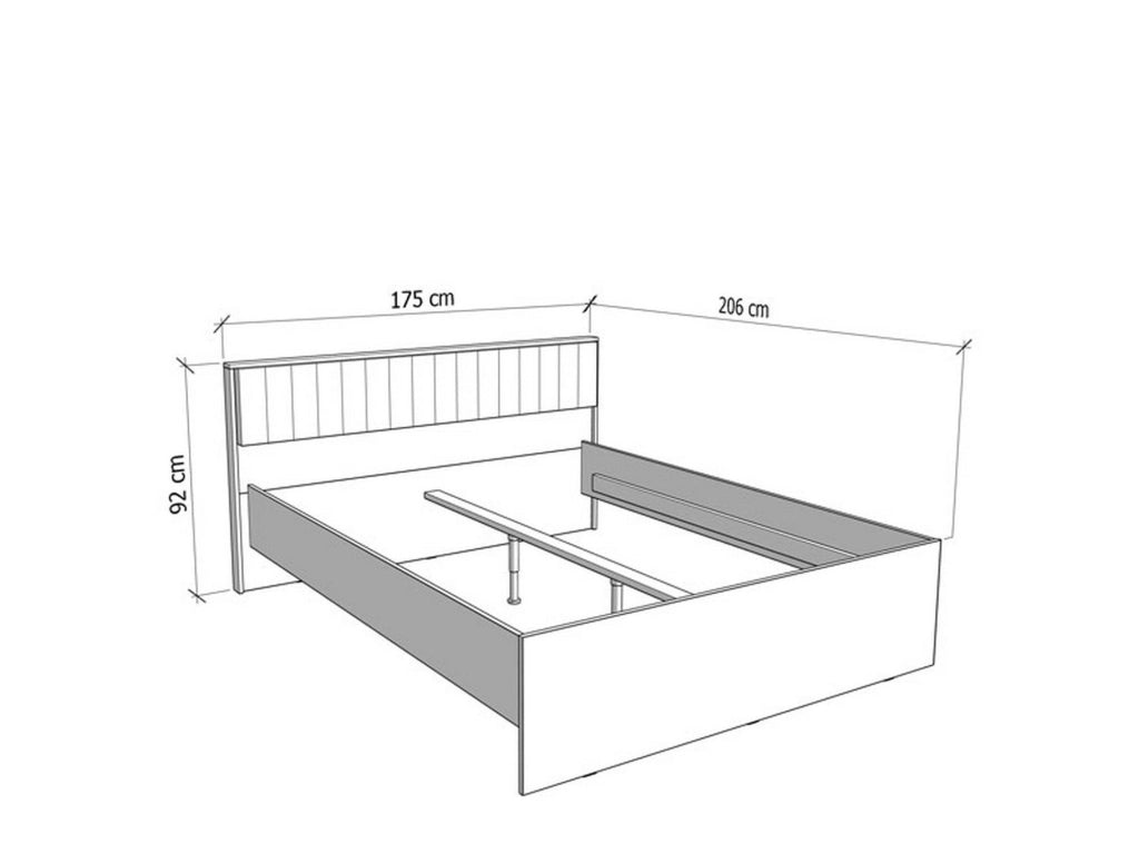 Letto Matrimoniale Grosso, Letto Matrimoniale Dimensione Materasso 160x200 cm, Marrone Rovere Nodi