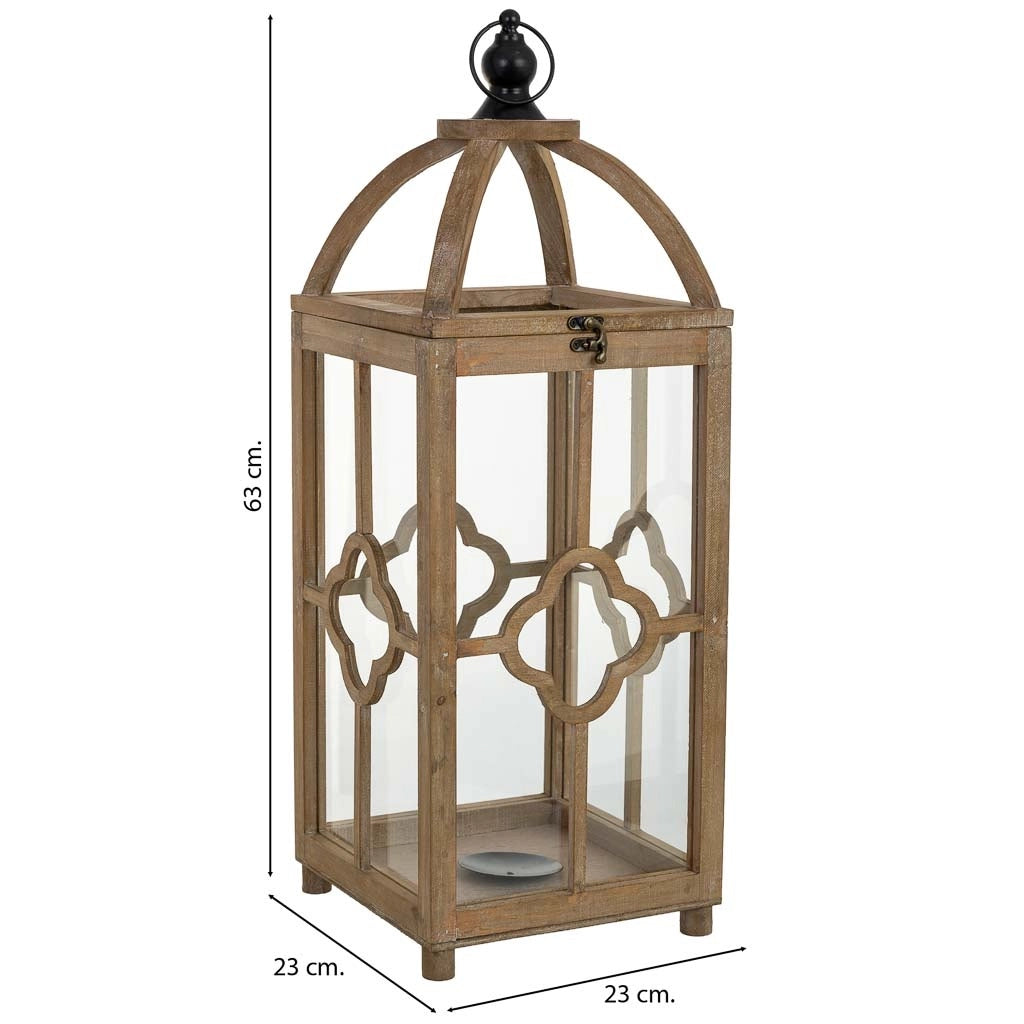 Lanterna in legno 23x23x63h cm