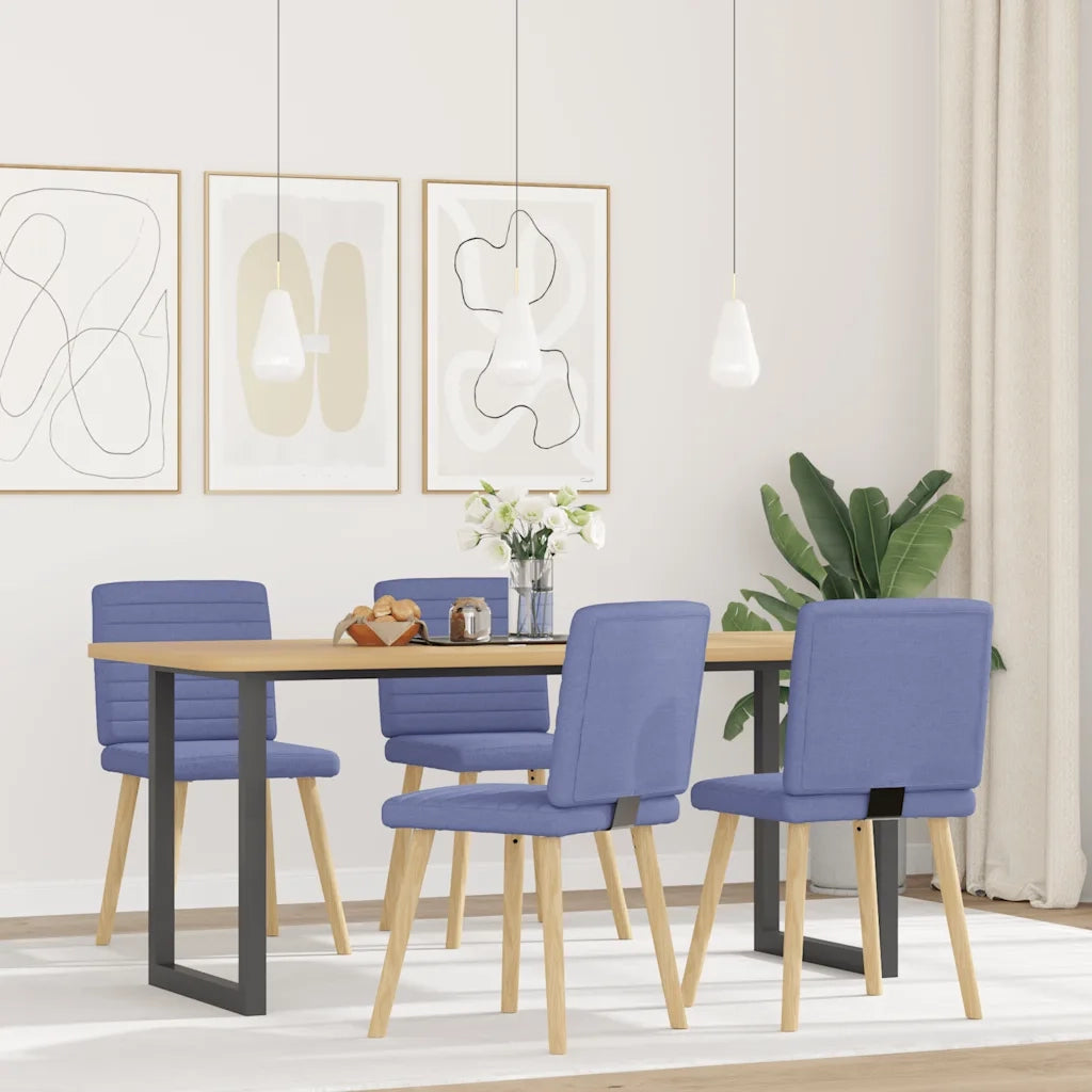 Sedie da Pranzo 4 pz Blu Jeans in Tessuto 3315284