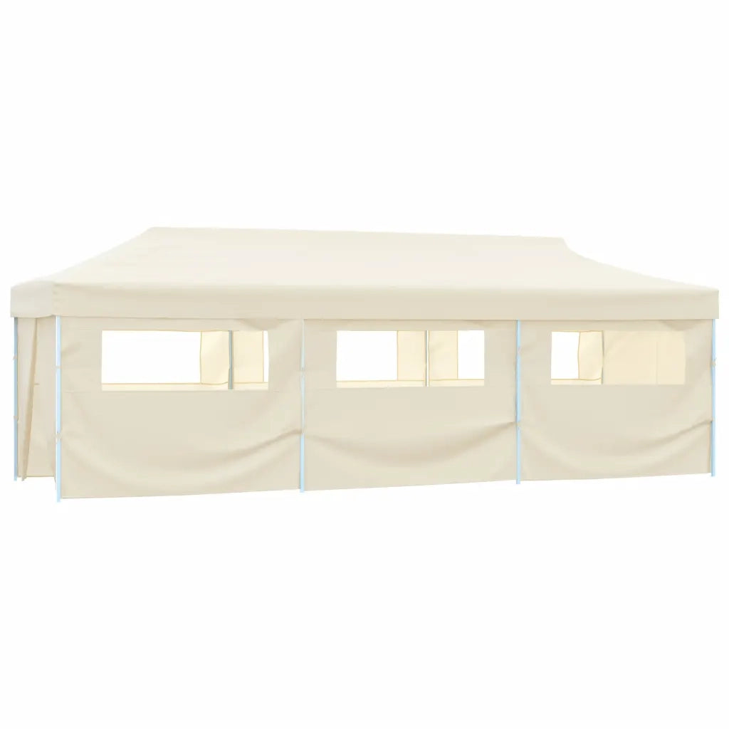 Tenda Pieghevole Pop-Up con 8 Pareti Laterali 870x291x315 cm Crema 44976