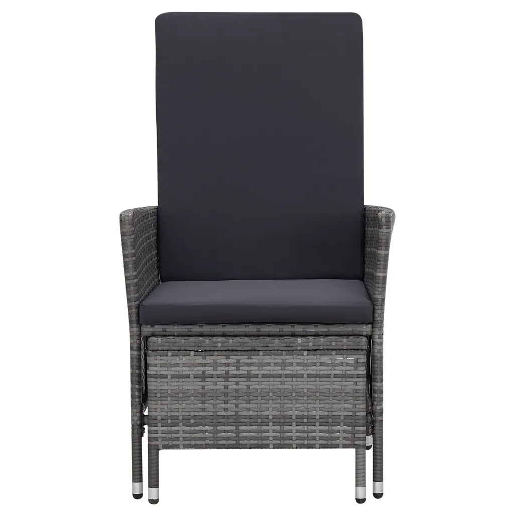 Set Divani da Giardino 3 pz con Cuscini in Polyrattan Grigio cod mxl 37956