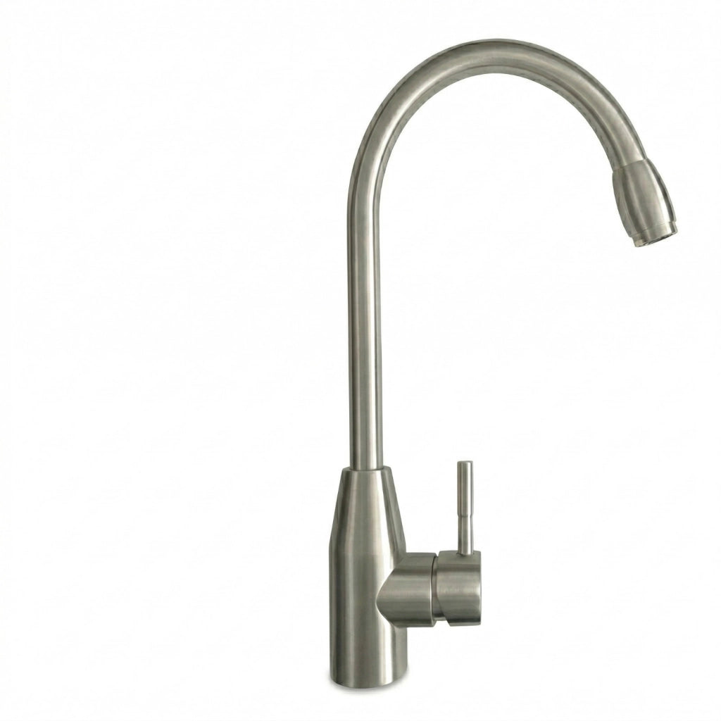 RUBINETTO MISCELATORE CUCINA MONOCOMANDO CROMATO COLLO ALTO GIREVOLE ACQUA 8066