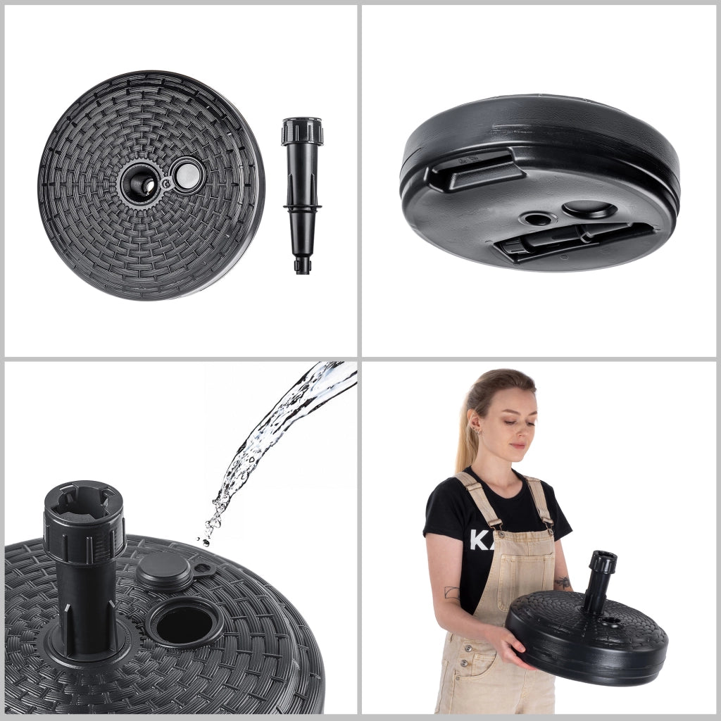 Base per ombrellone da giardino KADAX, rotonda, 39 cm, con peso, grigia