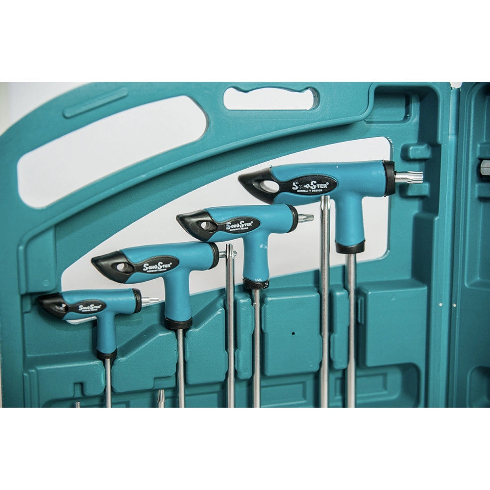 Trade Shop - Set 16 Pz Chiavi Kit Chiave A T Esagonali E Torx Lunghe Valigetta Professionali -