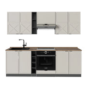 Cucina componibile Fame-Line GrigioBeige/Antracite 235 cm, PL Rovere Vicco
