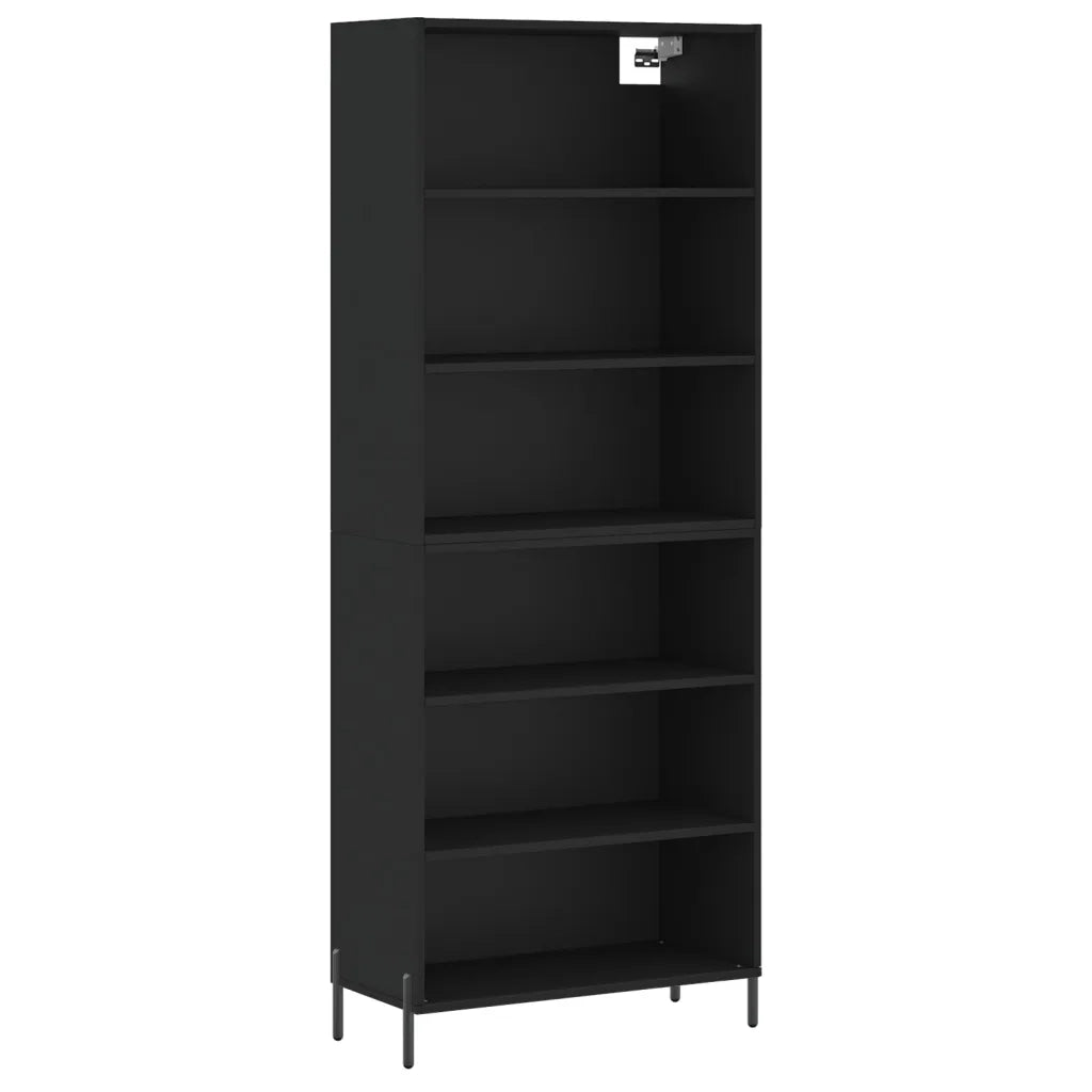 Credenza Nera 69,5x32,5x180 cm Legno Multistrato 3189582