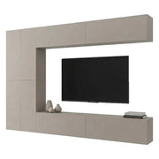 Mobile Soggiorno Gatira, Parete Attrezzata Modulabile, Beige