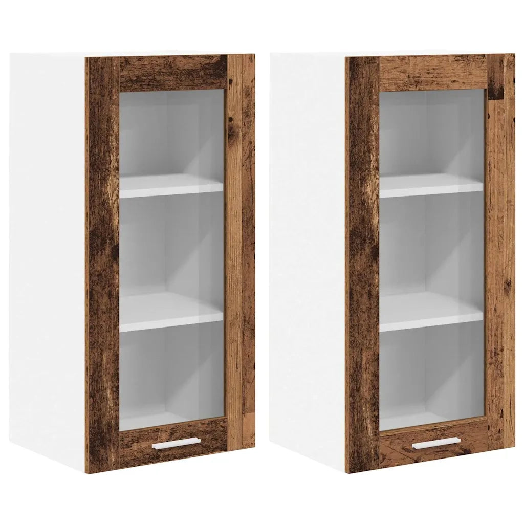 Armadio pensile con porta 2 pcs Legno vecchio 40 x 31 x 80 cm
