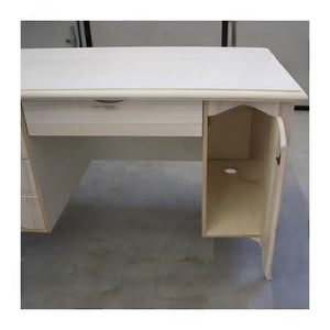 Scrivania 3 cassetti 1 porta arte povera grezzo 130x75x80 (2129) - Mobili 2G