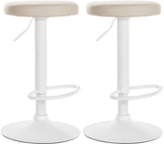 Set di 2 sgabelli da bar Ponte in similpelle crema,Metallo bianco opaco
