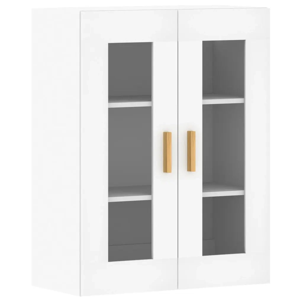 Set di 2 pensili da parete dal design contemporaneo con ampio spazio contenitivo 69,5 x 34 x 90 cm legno bianco 02_0055399