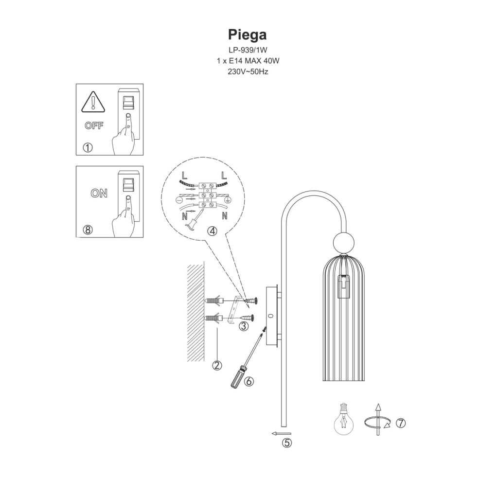 Lampada a sospensione Piega Light Prestige vetro fumé E14