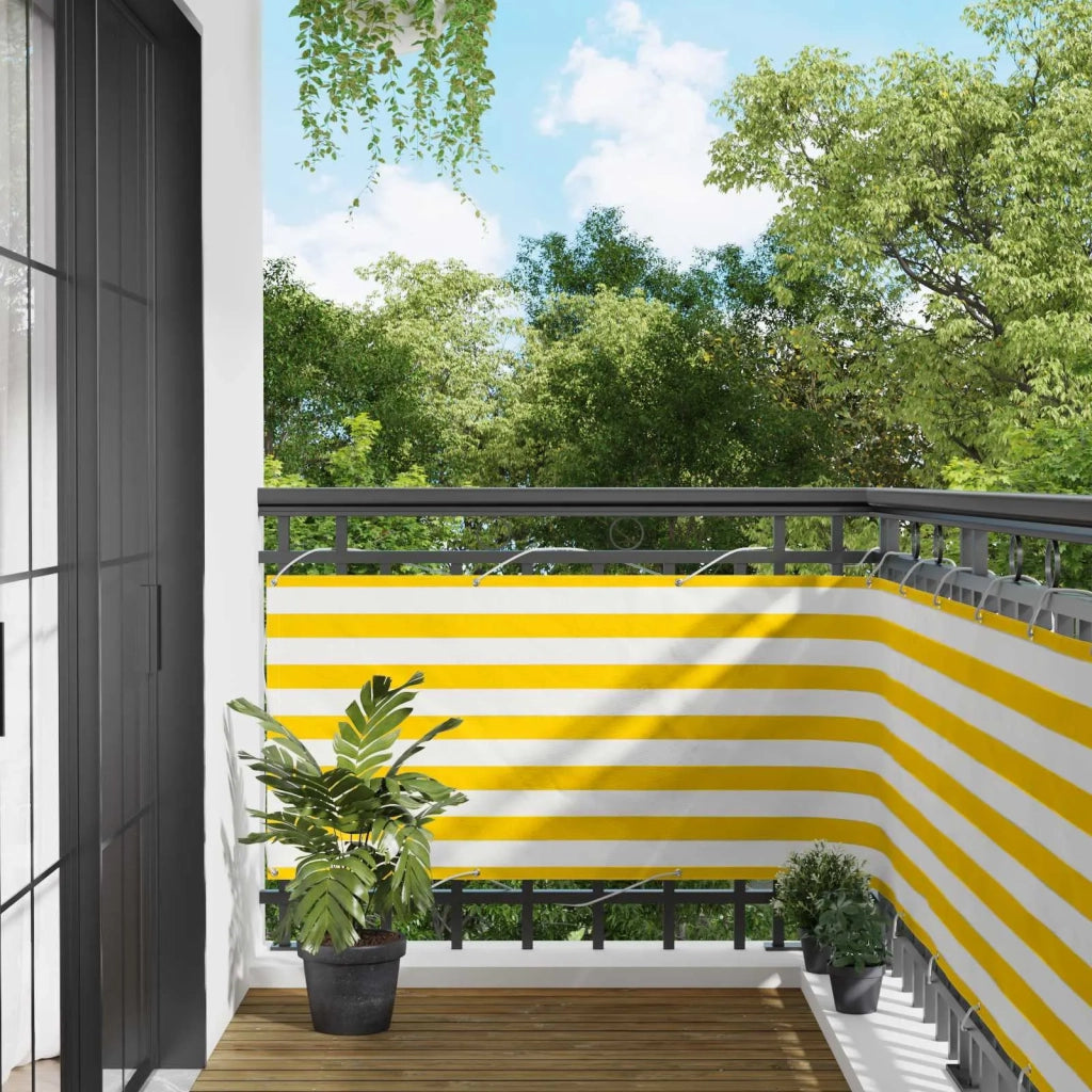 Schermo da balcone-Pannello per balcone Giallo e Bianco 75 x 200 cm