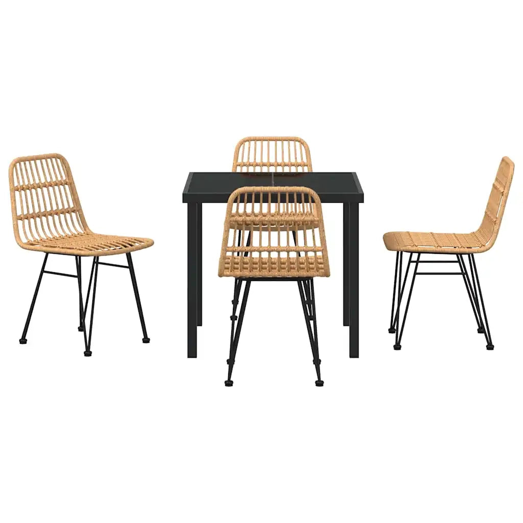 Set da Pranzo per Giardino 5 pcs Marrone