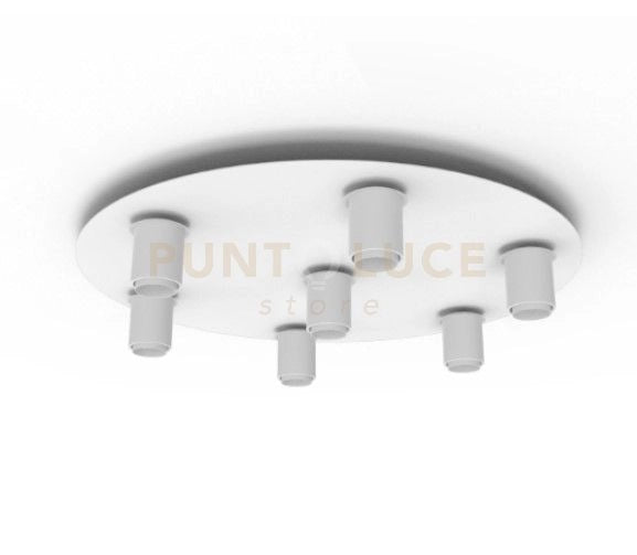 ALESSIA-7LB  Lampada da soffitto 7 attacchi struttura bianca tonda attacco E14 senza vetri