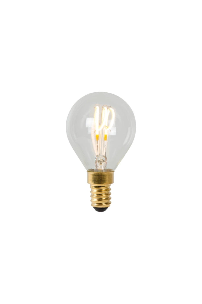 Lampadina LED filamento sferica E14 3W luce calda Lucide