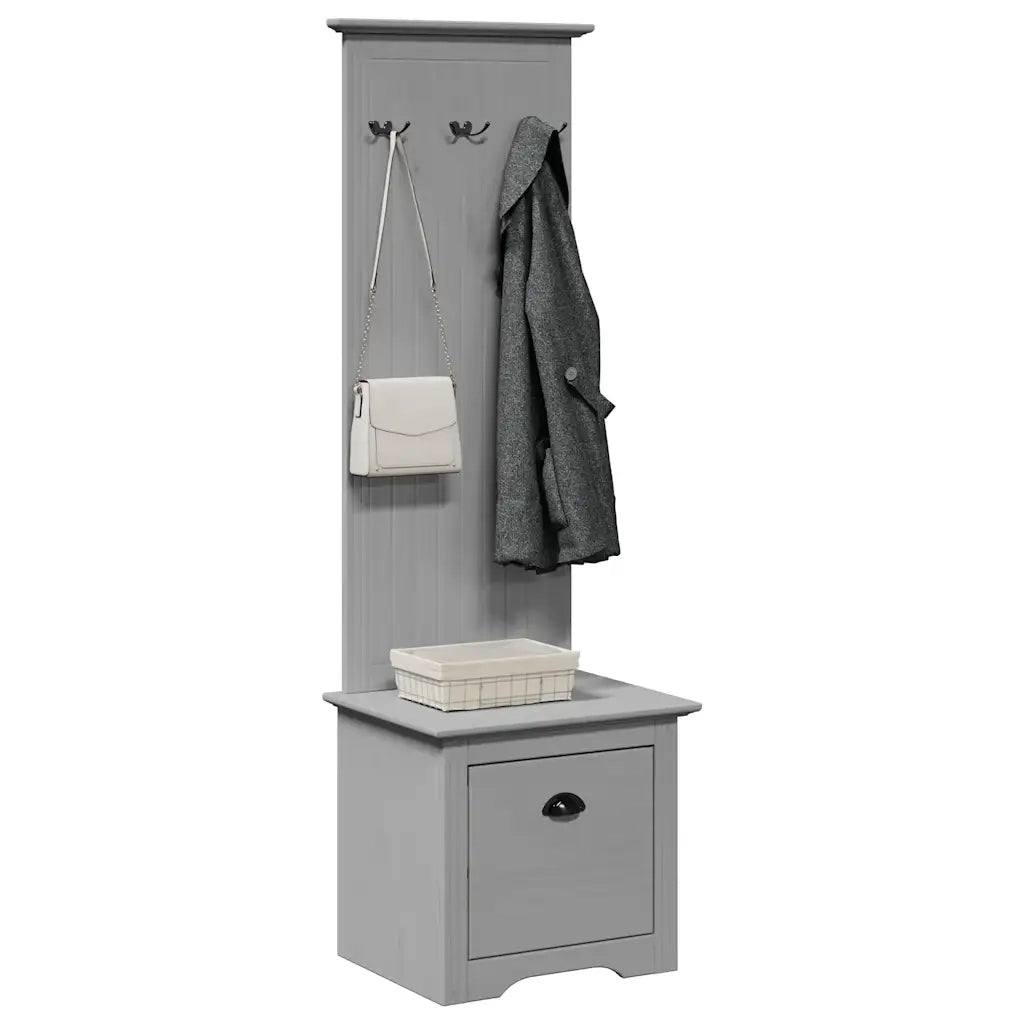 Mobiletto da Ingresso con Ganci BODO Grigio 50x40x157 cm
