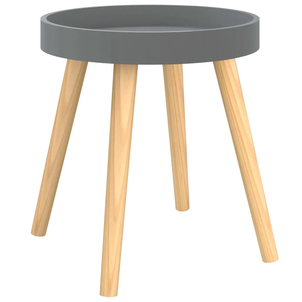 Tavolino Grigio 38x38x40cm Legno Multistrato e Massello di Pino cod mxl 16729