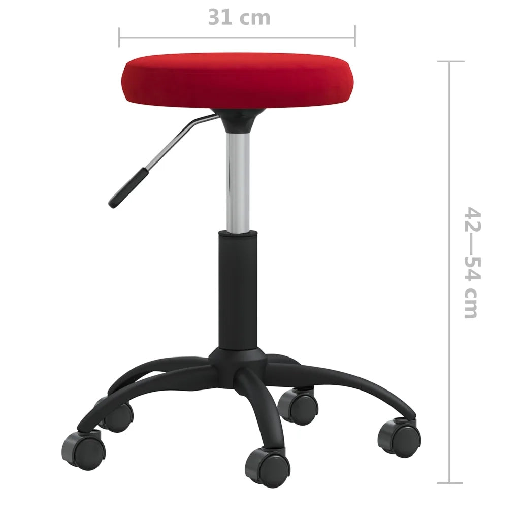 Sedia Girevole da Ufficio Rosso Vino in Velluto 333180