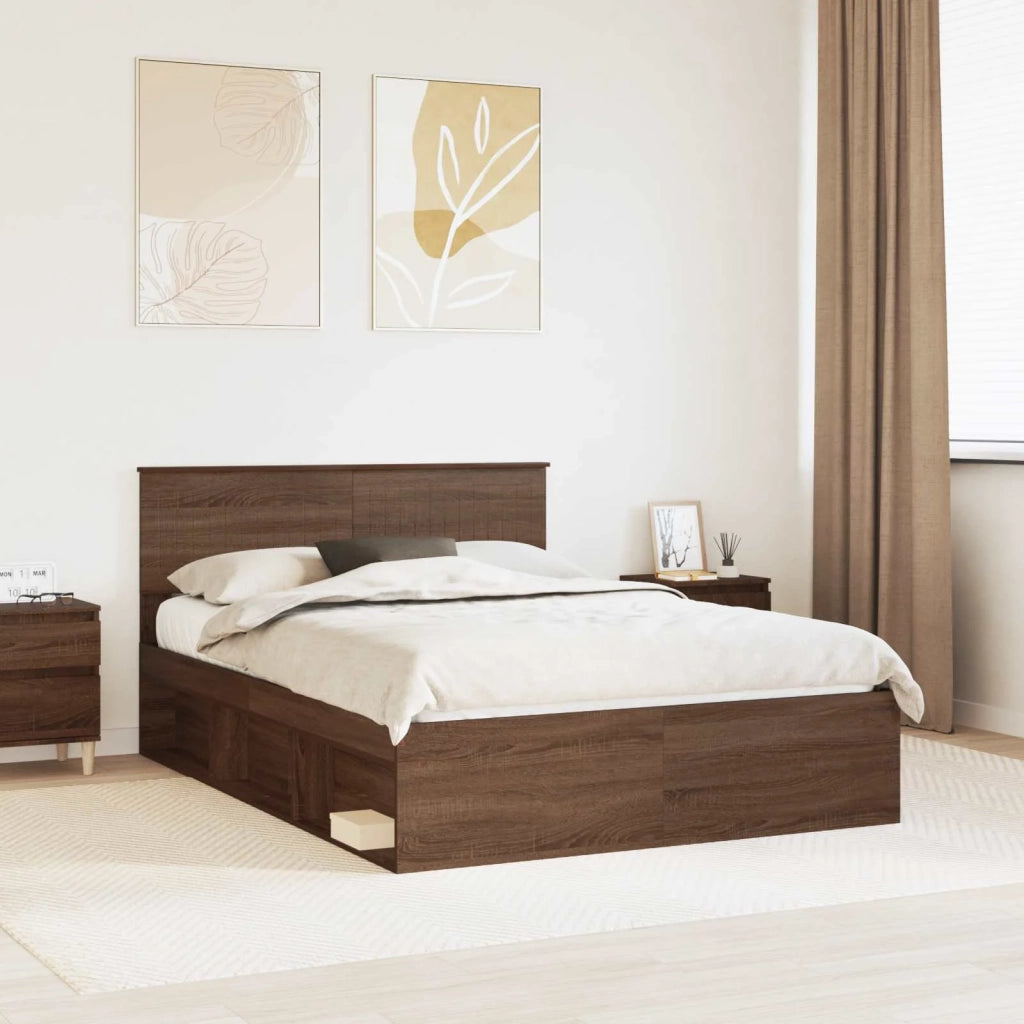 Struttura del letto Rovere Marrone 140 x 200 cm Pino massello 3410597