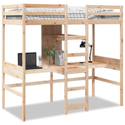 Letto singolo | Letto per adulti | Giroletto Soppalco senza Materasso 75x190cm Legno Massello Pino