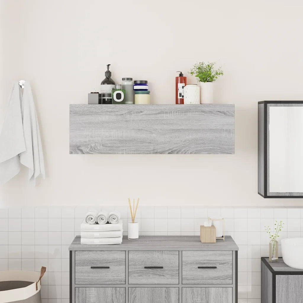 Mobile da Bagno Grigio Sonoma 100x25x30 cm in Truciolato 860099