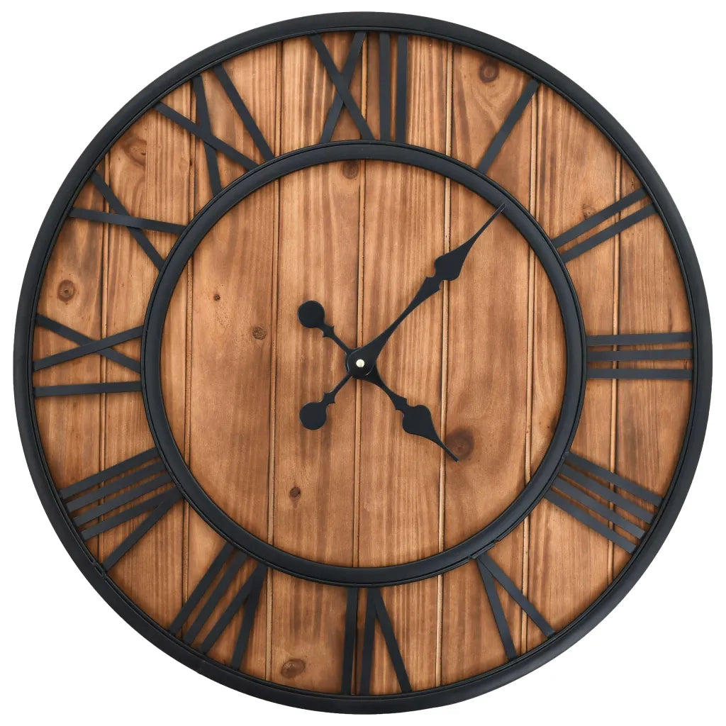 Orologio da Parete Vintage al Quarzo Legno e Metallo 60 cm XXL cod mxl 15095