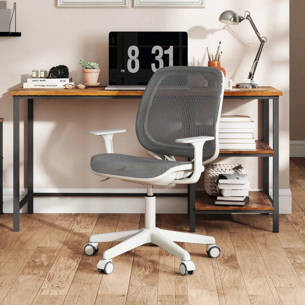 Sedia girevole per bambini regolabile in altezza con freno di seduta, Sedia da scrivania ergonomica Grigio