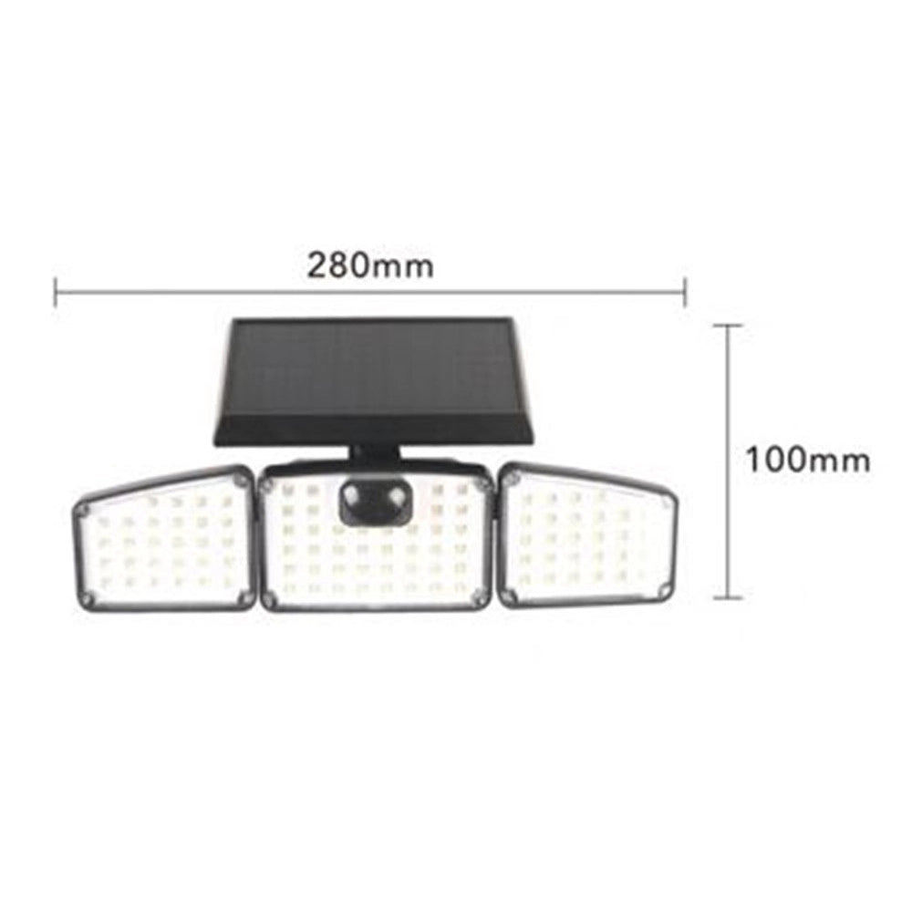 Trade Shop - Applique Solare Con Sensore Lampada Da Parete Led Impermeabile Ip65 Luce 6500k Ewe-05t-f -