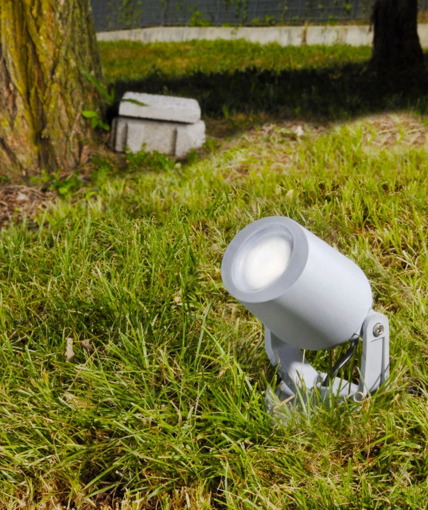 ROMA D12 CM FARETTO CON PICCHETTO 1 LUCE ATTACCO GU10 NERO IP66 LAMPADINA LED INCLUSA 6W CCT INCLUSA