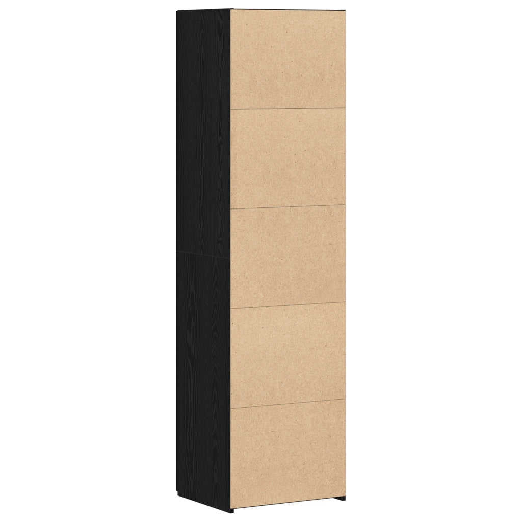 Highboard Rovere Nero 50x42.5x185 cm Legno Ingegnerizzato